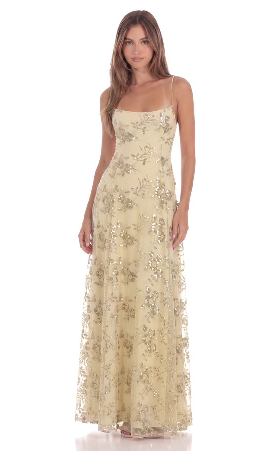 Floral Embellished Maxi Dress in Ivory