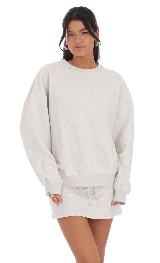 Fleece Jumper in Heather Grey