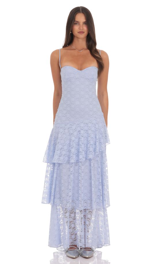 Sweetheart Neckline Tiered Ruffle Skirt Maxi Dress