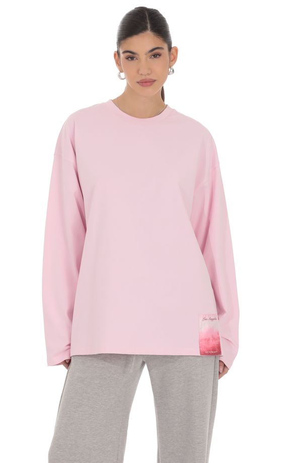Lucy Graphic Crewneck Shirt in Pink