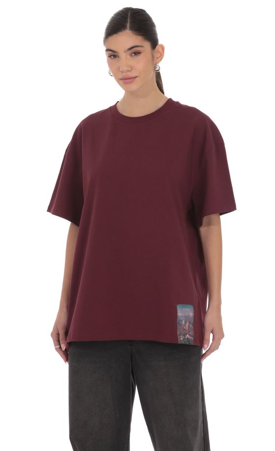 Lucy Graphic T-Shirt in Burgundy