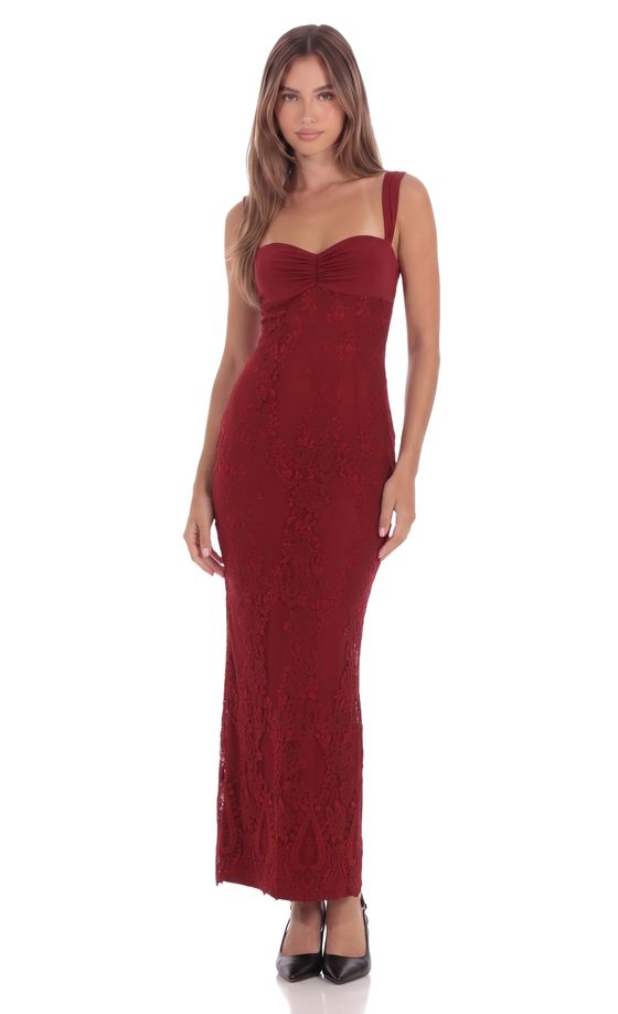 Lace Dress in Burgundy