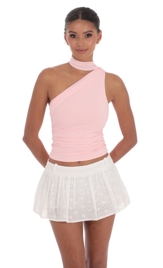 Floral Eyelet Skort in White