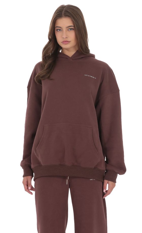 Fleece Lucy Hoodie in Brown