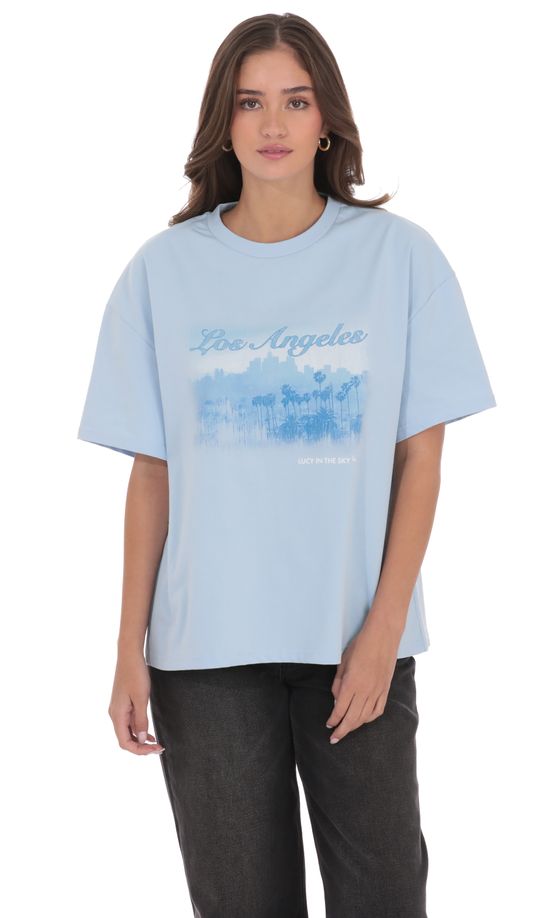 LA Graphic T-Shirt in Light Blue