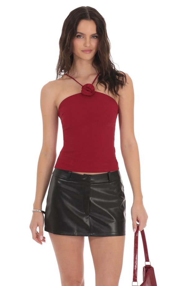 Faux Leather Skort in Black