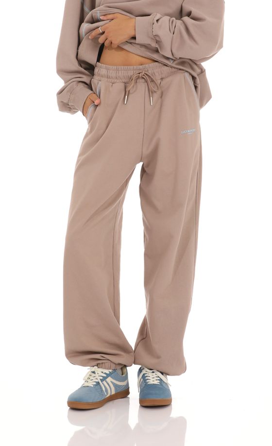 Oversized Lounge Sweatpants in Taupe