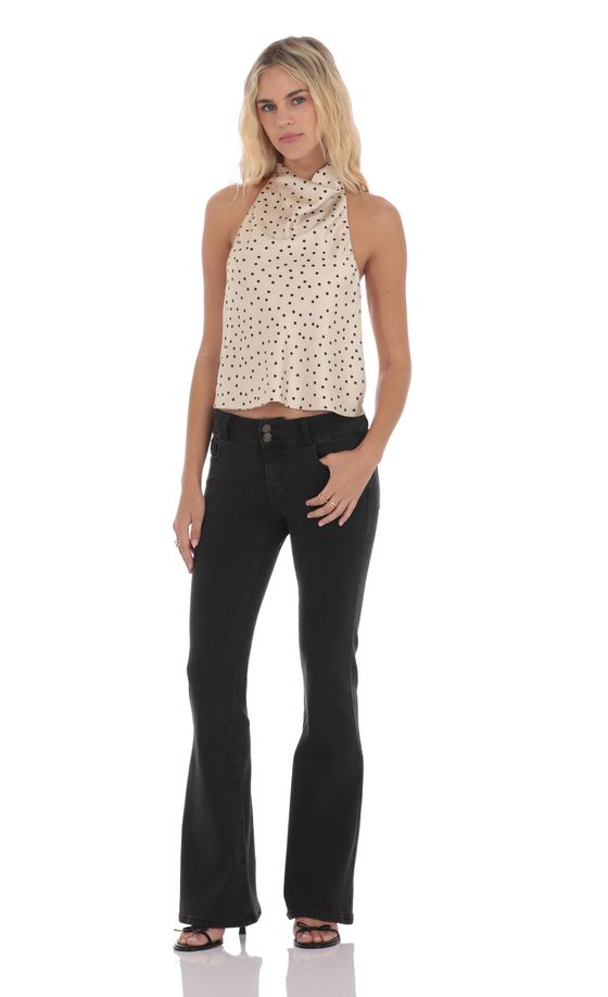 Low Rise Flare Jeans in Black