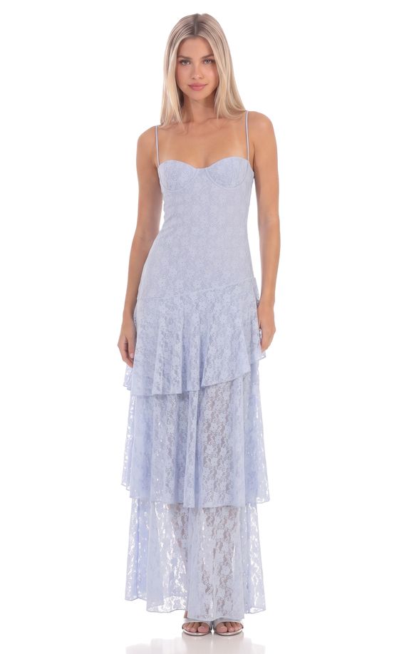 Sweetheart Neckline Tiered Ruffle Skirt Maxi Dress