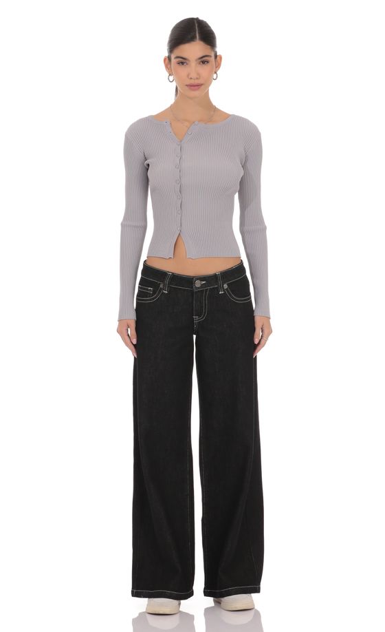 Low Rise Wide Leg Jeans in Black