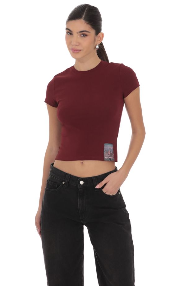 Los Angeles Graphic Baby-T in Burgundy