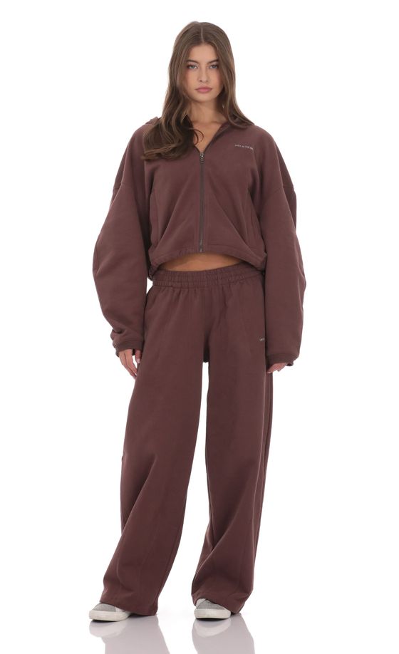 Флисовые спортивные брюки в коричневом цыете