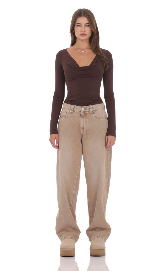 Джинсы Barrel коричневые