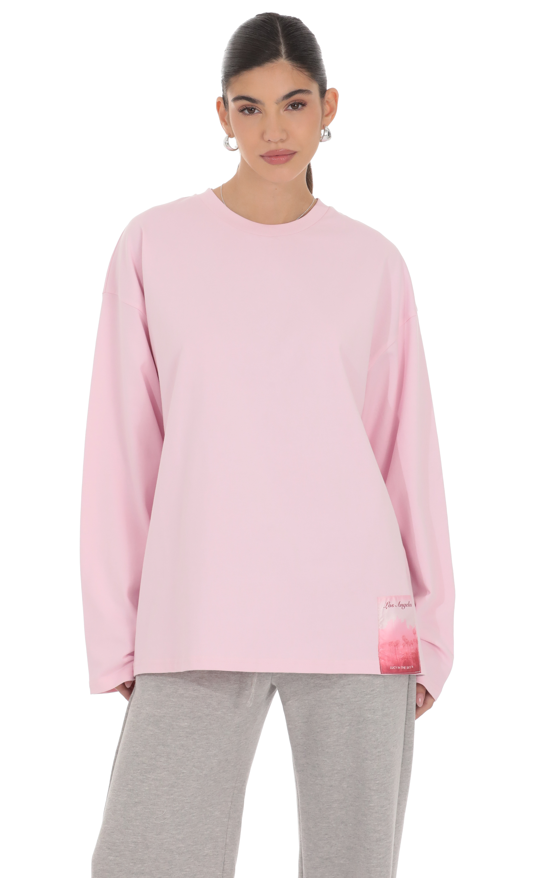 Lucy Graphic Crewneck Shirt in Pink