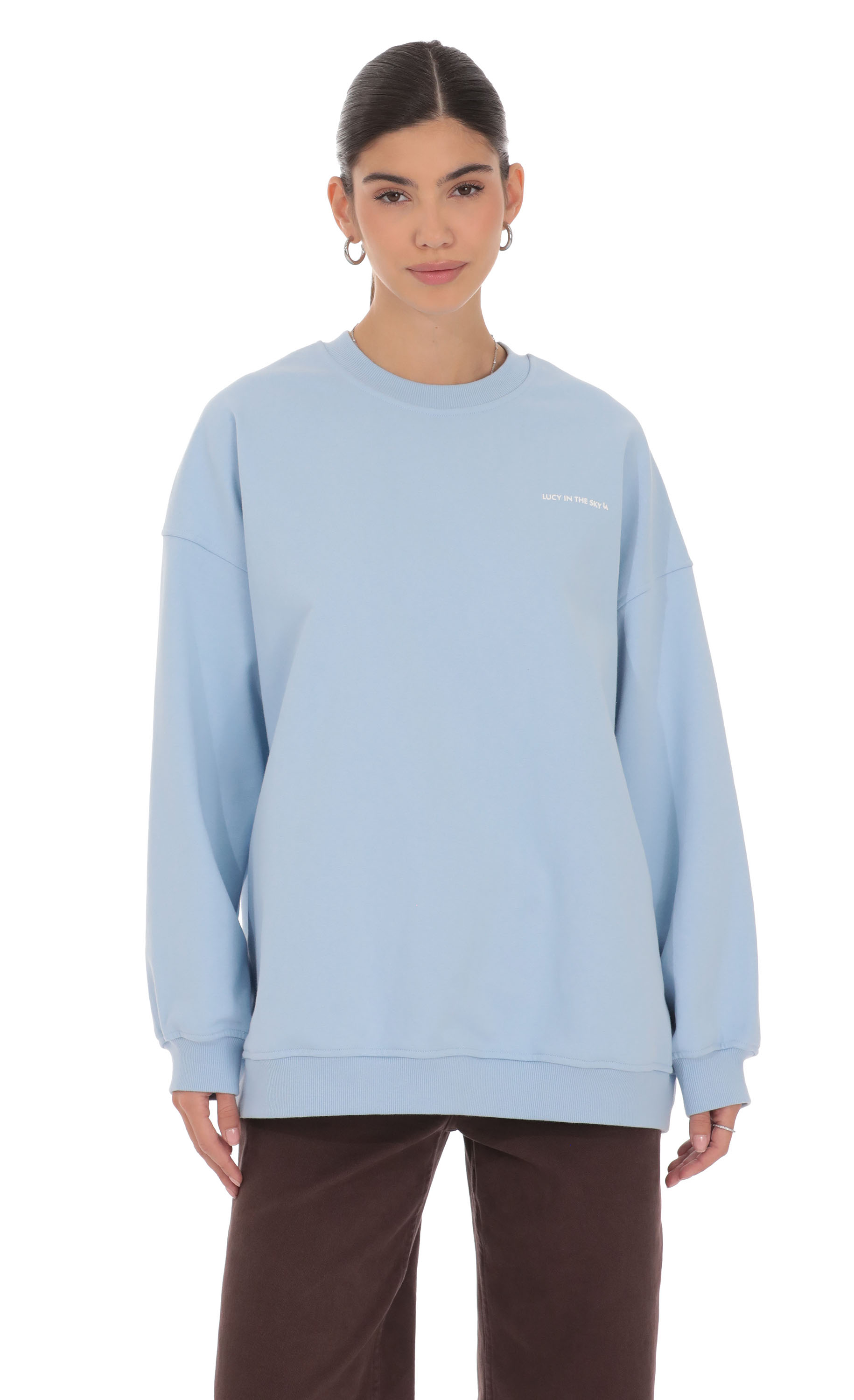 Lucy Oversized Crewneck in Blue