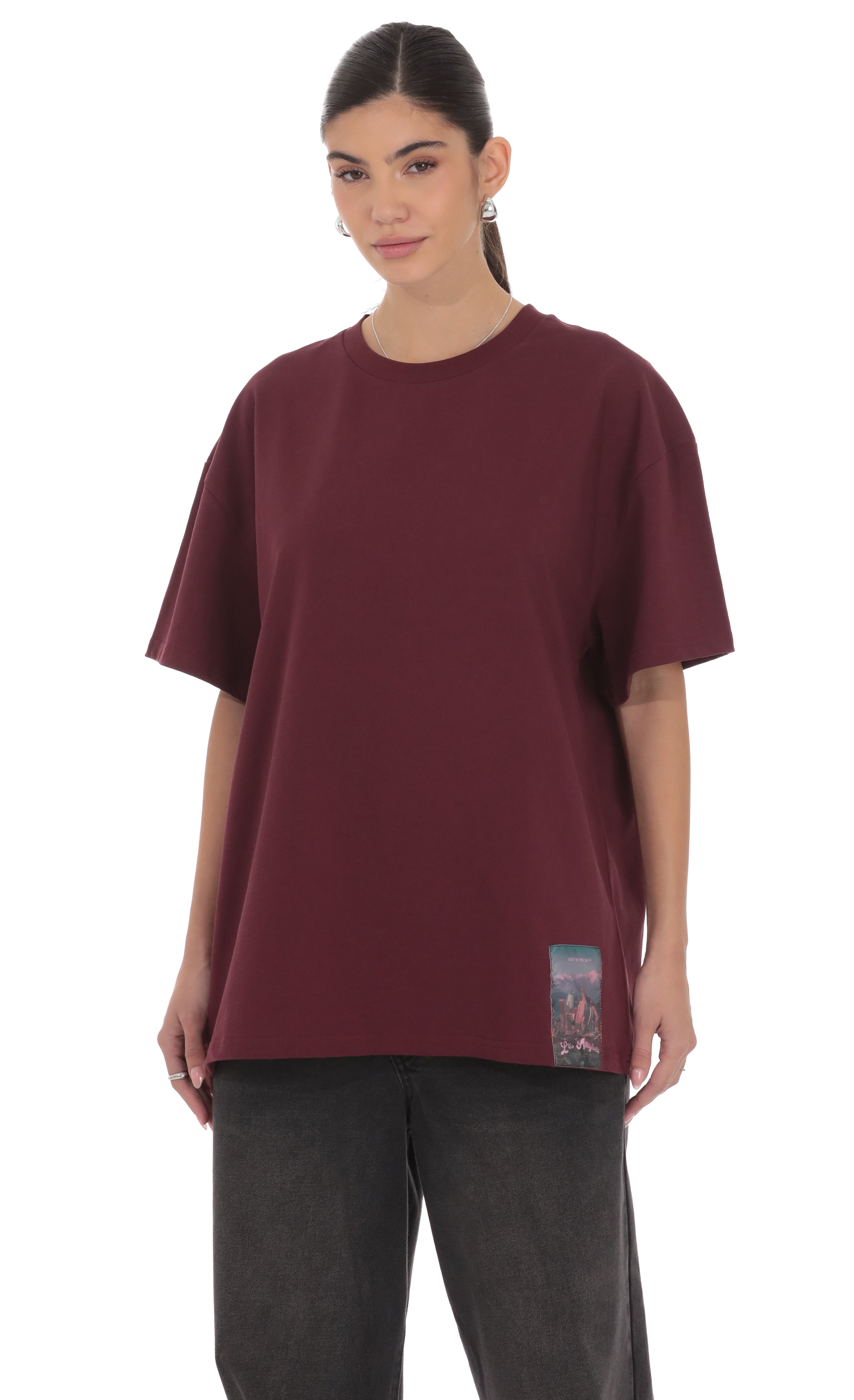 Lucy Graphic T-Shirt in Burgundy