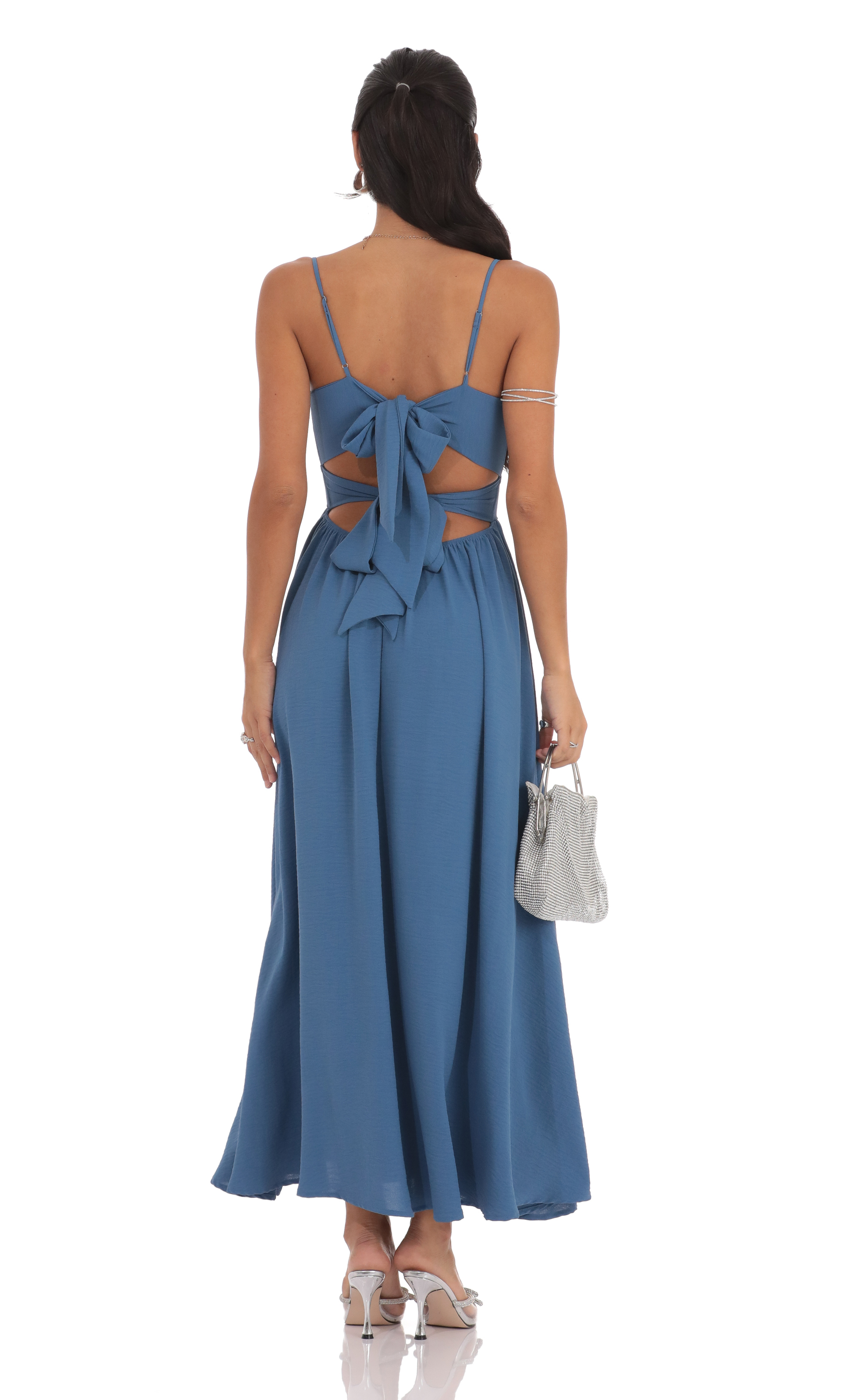 house of blues vegas dress code Light Blue Mesh Off Shoulder Twist Front Midi Dress – PinkBlush