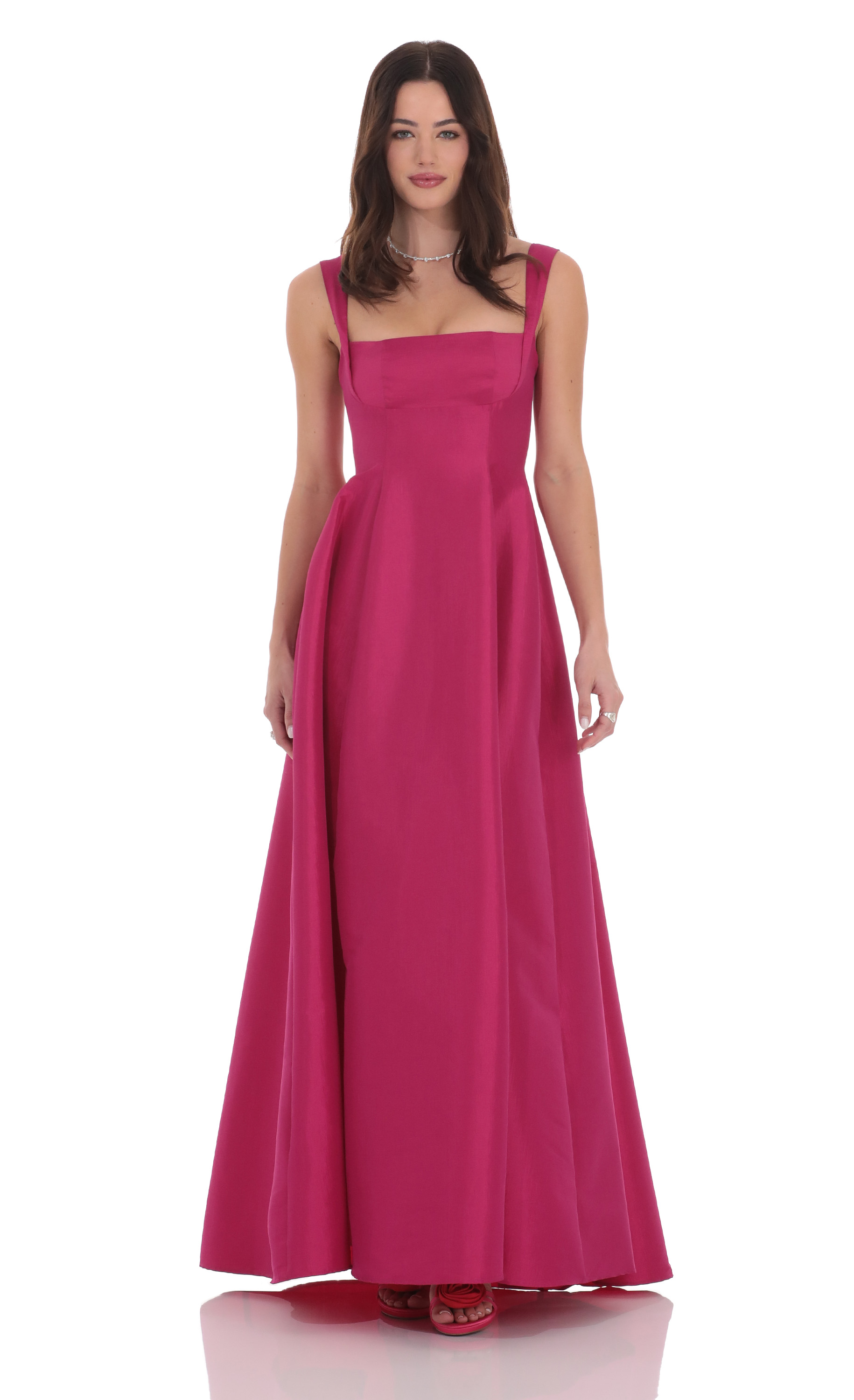 Fit and Flare Maxi Dress in Pink | LUCY IN THE SKY