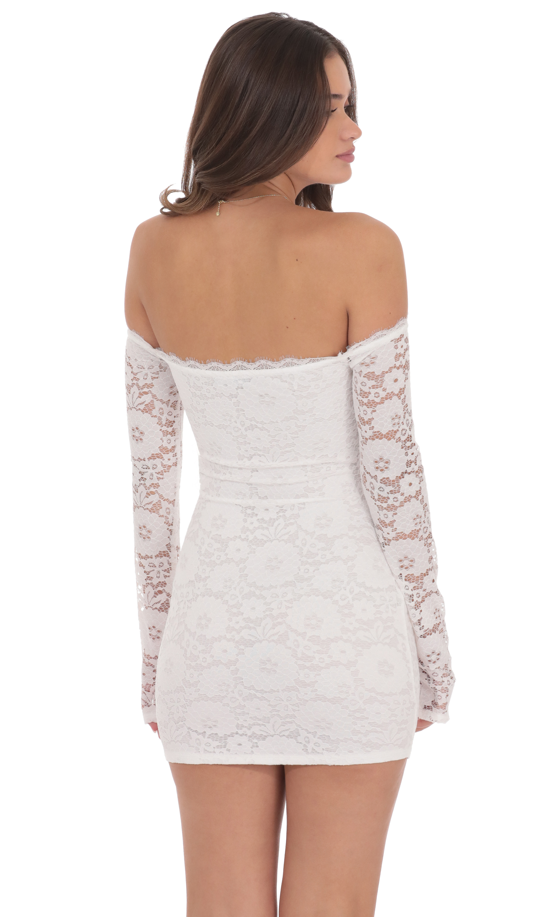 princess polly baby blue dress Lace Off Shoulder Bodycon Dress in White