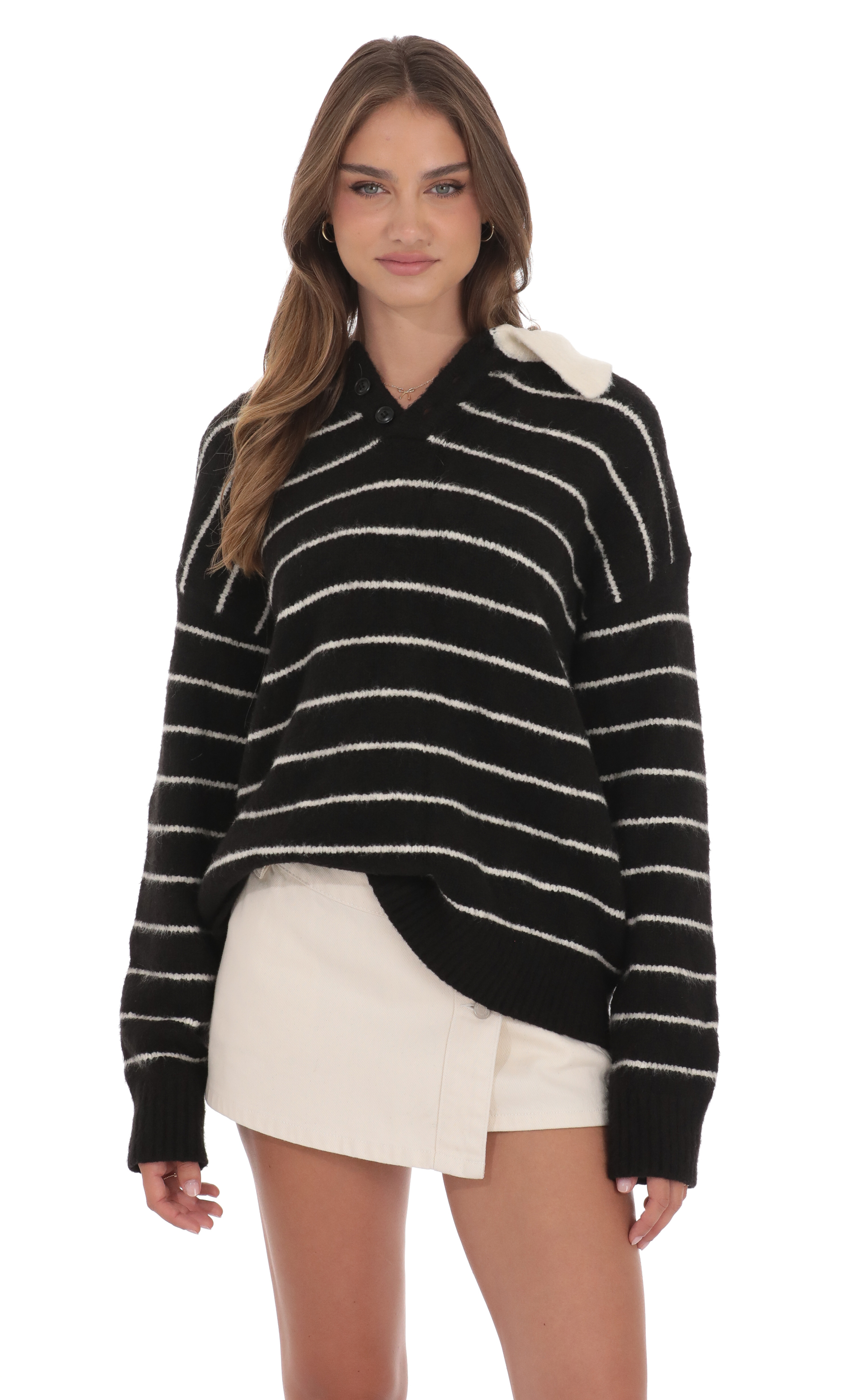 Полосатый джемпер в стиле регби