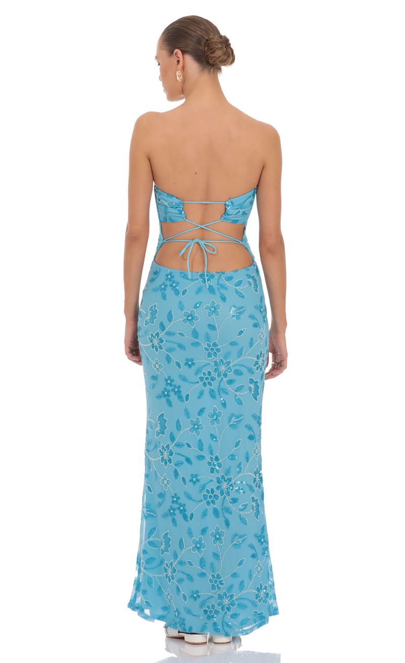 princess polly baby blue dress Open-Back Embellished Maxi Dress | Nissa main image 0