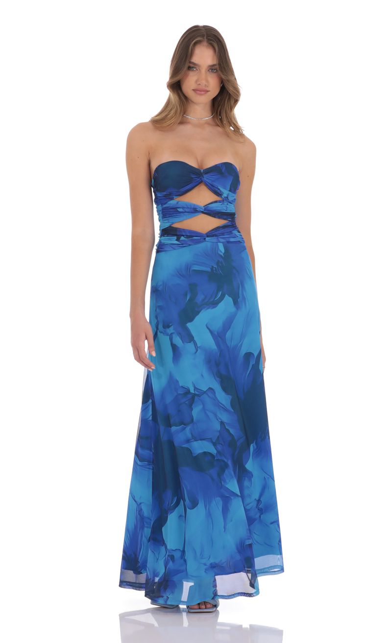 blue floral corset prom dress Suzhoufashion White Blue Prom Dress A Line Corset Ruffled Floral Long Formal  Dress – suzhoufashion