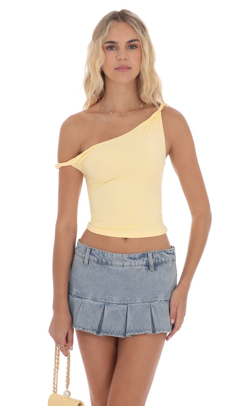 Off Shoulder Twist Top in Yellow | LUCY IN THE SKY