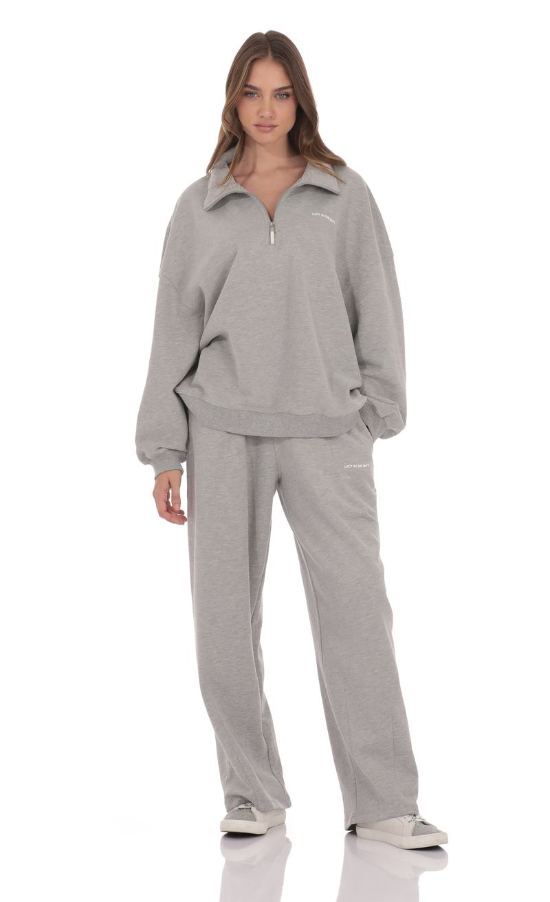 Darted Barrel Fleece Sweatpants in Grey | LUCY IN THE SKY