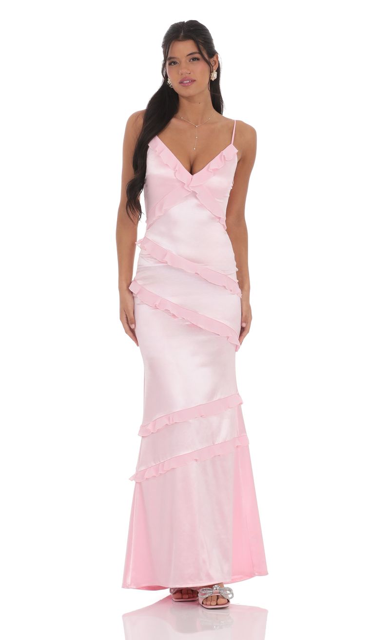 fitted lace wedding dress Crystals Illusion Pink Velvet Mermaid Custom Made Prom Dress main image 0