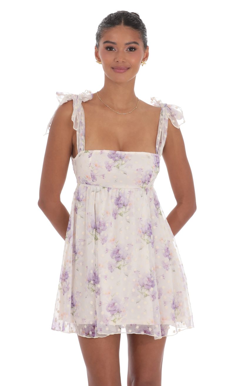 Floral Babydoll Dress in Cream | LUCY IN THE SKY