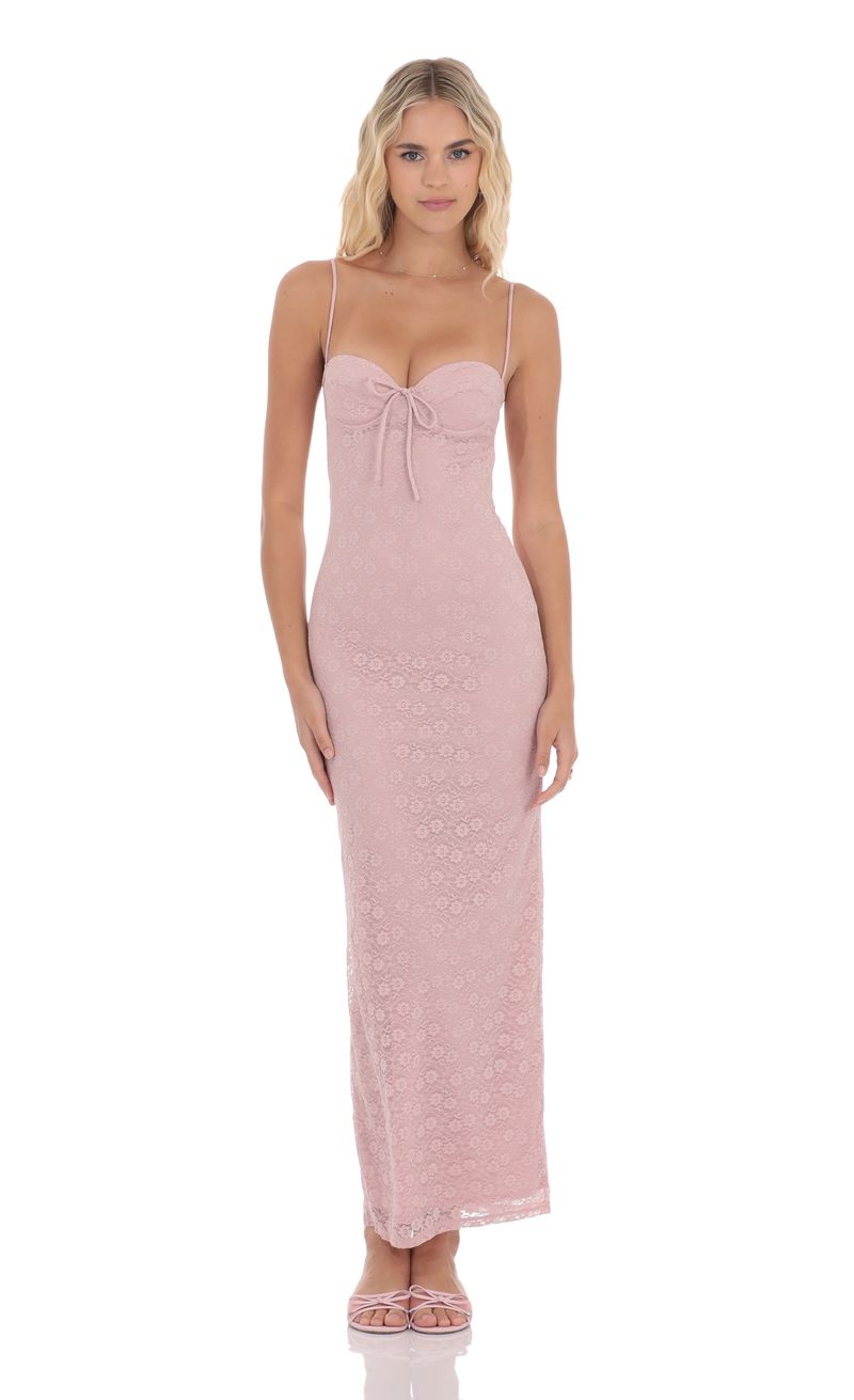 strapless open back dress Sydnee Cotton Maxi Dress in Pale Pink main image 0