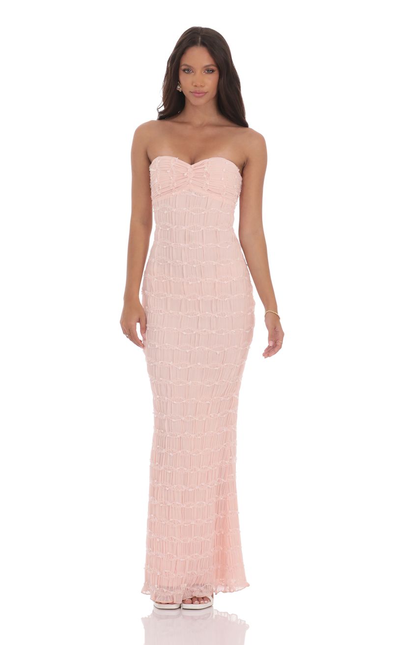 strapless open back dress Pink Strapless Mini Dress main image 0