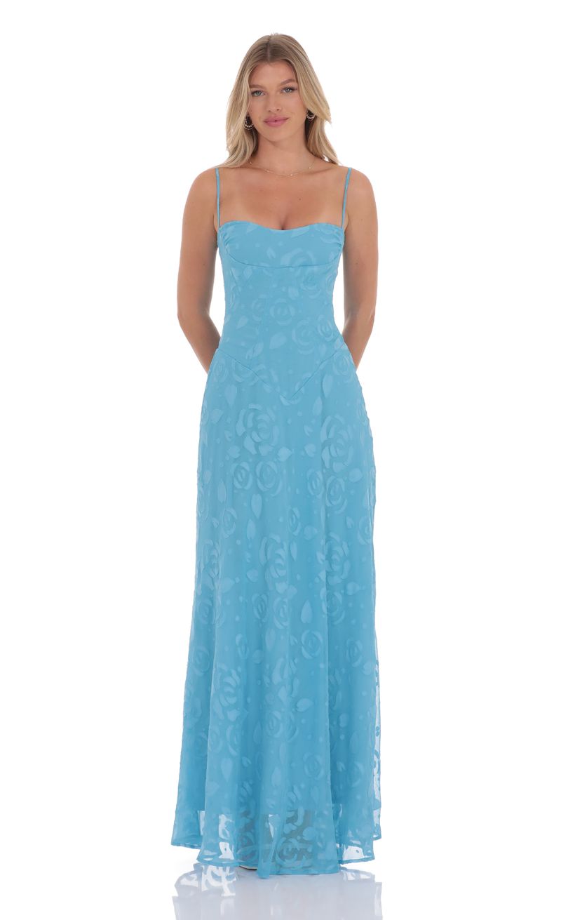 chinese dress ladies A Line V Neck Backless Aqua Lace Long Prom Dresses, Aqua Lace Formal G –  Eip Collection main image 1