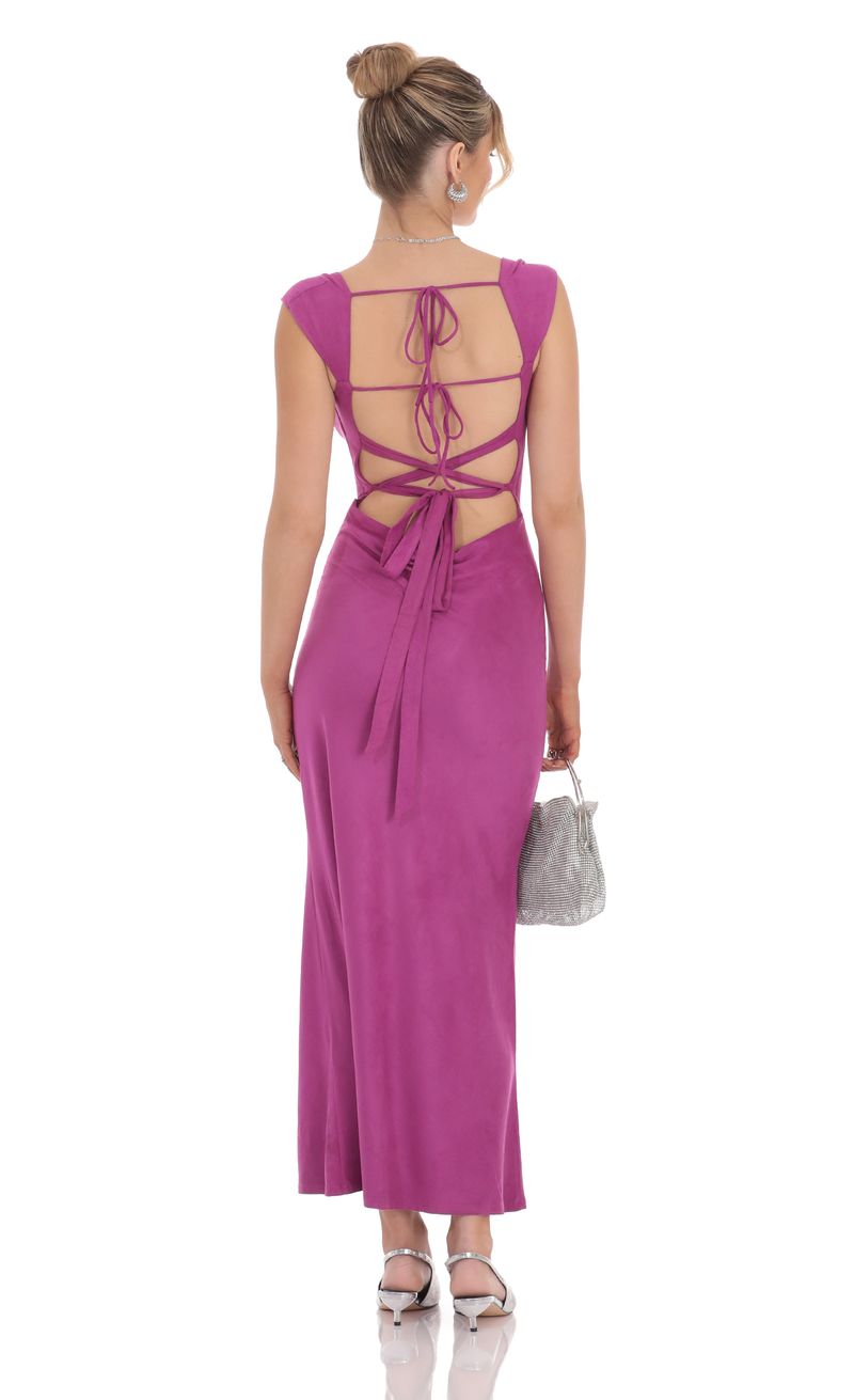 chinese dress ladies Pink Suede Lace Up Dress  The Fashion Bible
