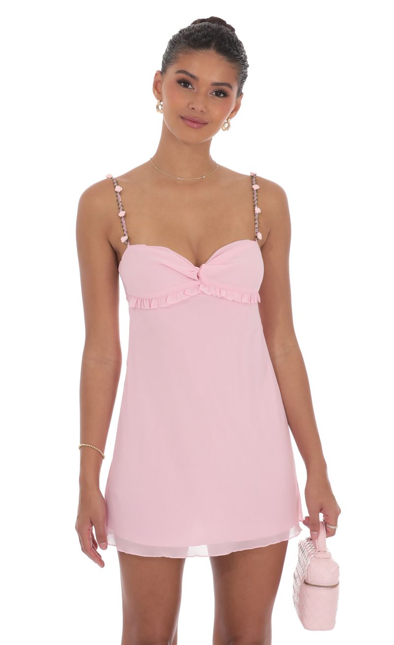 Floral Strap Babydoll Dress in Pink | LUCY IN THE SKY
