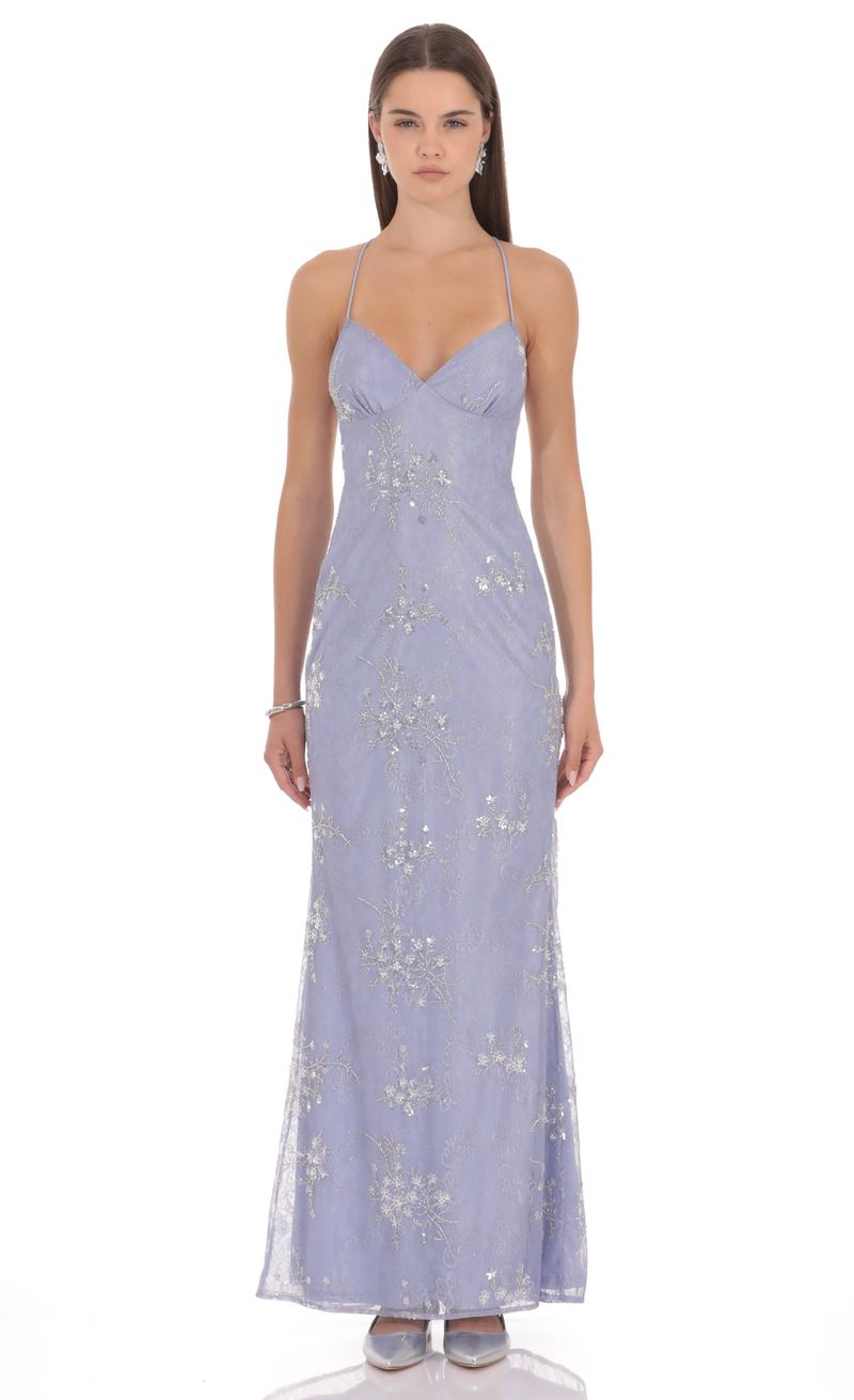 chinese dress ladies Azza Embellished Sequin Maxi Dress main image 1