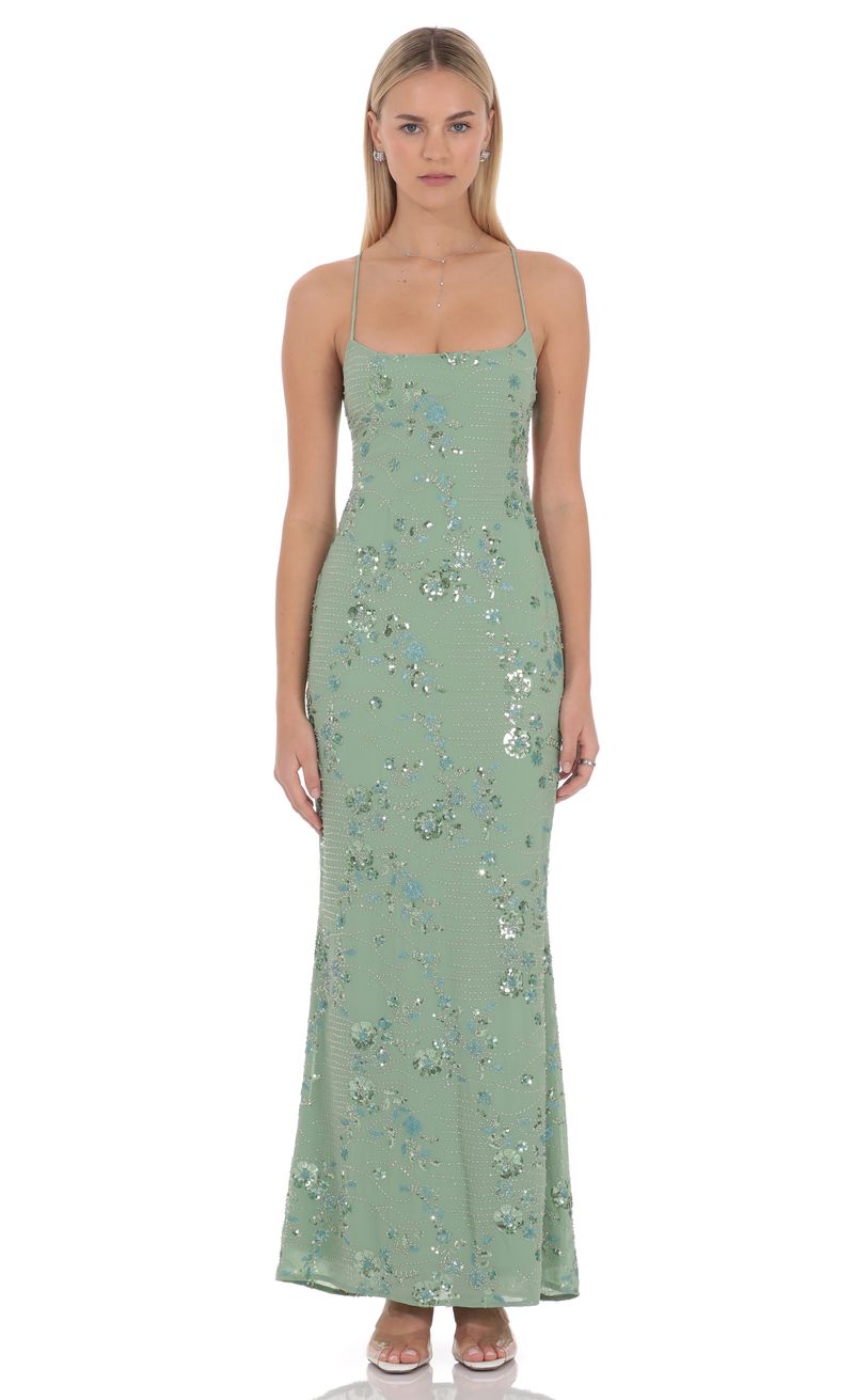 slim fit dress slacks LACE EMBELLISHED FITTED GOWN CDCC0389 main image 0