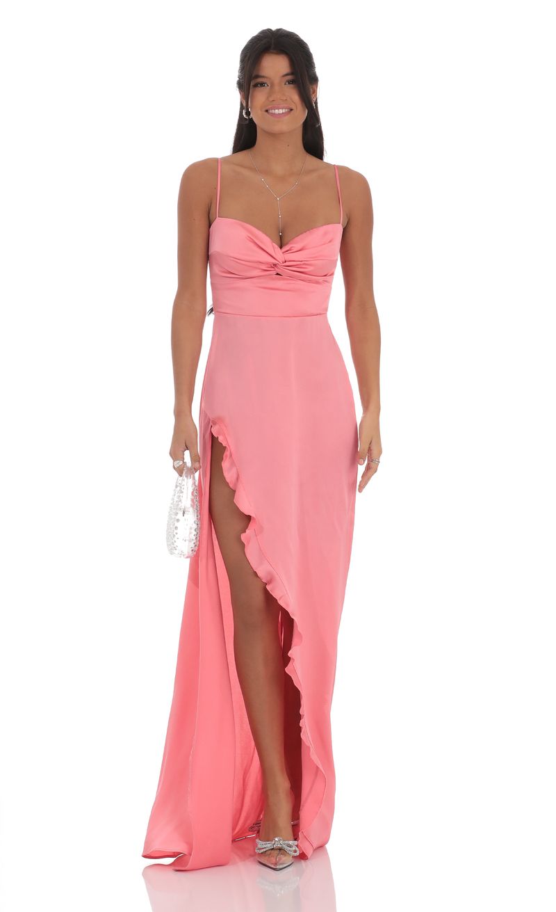 open lace back dress Designer Strappy Dress Maxi | Pink Color Maxi Dress