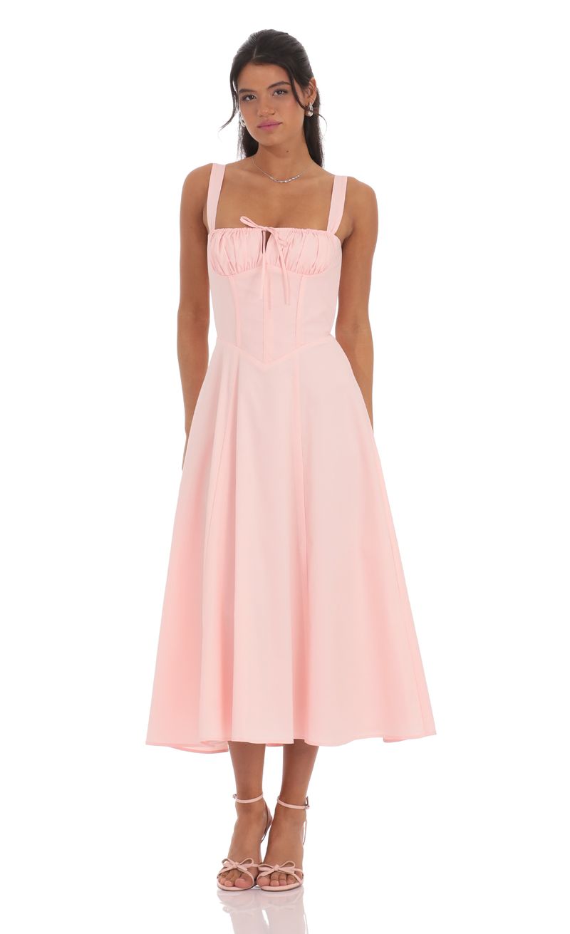 silk dress with corset Tuckernuck Black Corset Solen Midi Dress Black / L