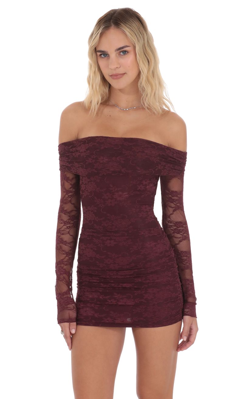 knee length dresses for ladies Mac Duggal Women's Mock Neck Long Sleeve Lace and Velvet Mini Dress - Black