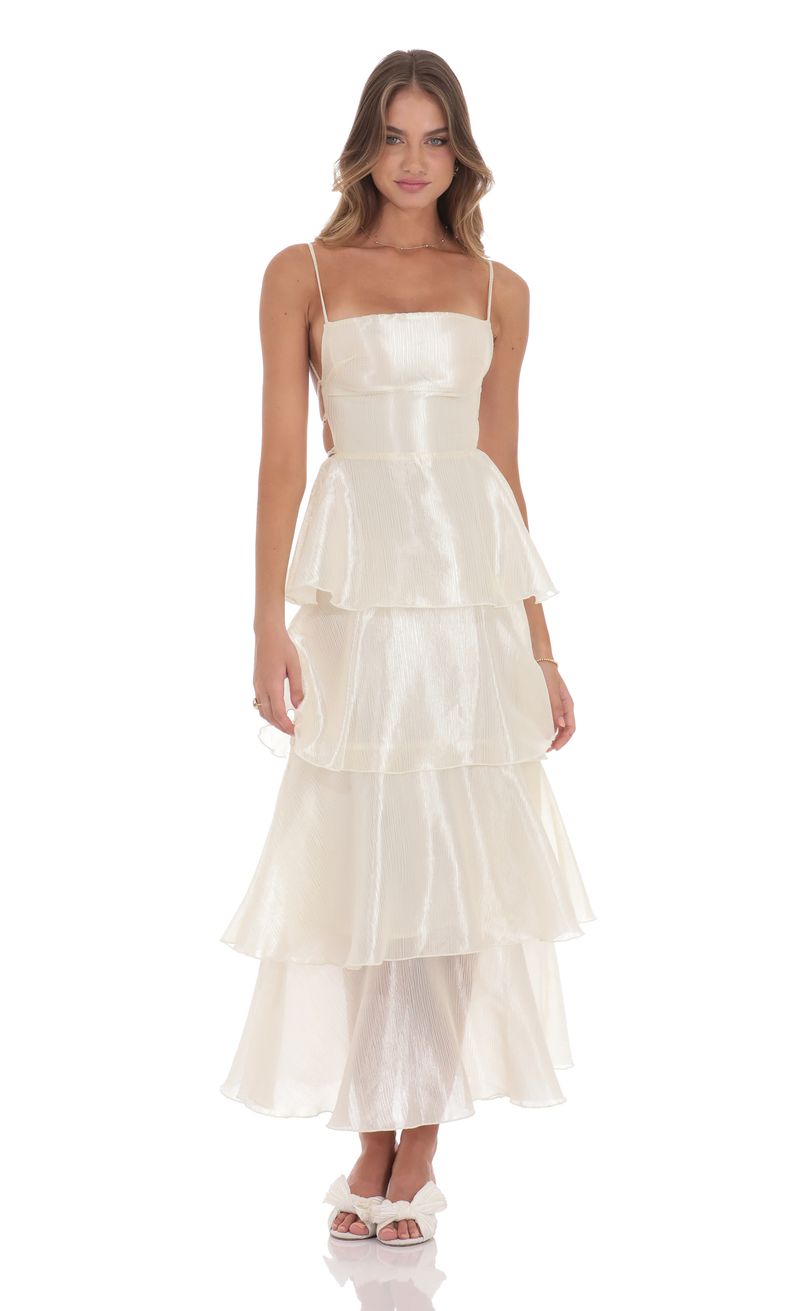 white christmas dresses Cream Printed Crinkle Midi Dress – Mint Velvet