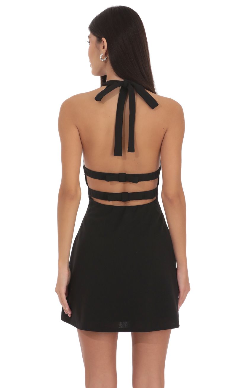 Strappy Halter Dress in Black | LUCY IN THE SKY