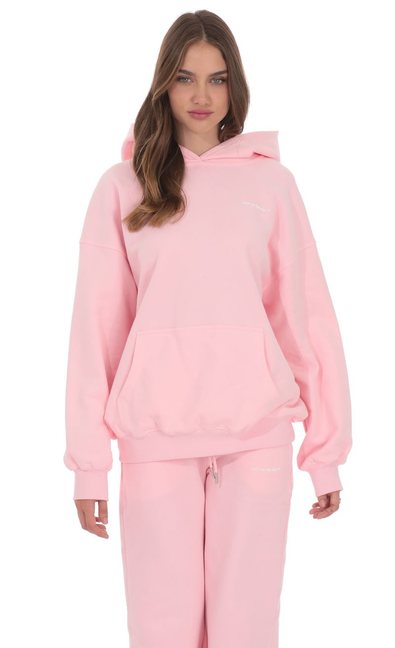 Fleece Lucy Hoodie in Pink | LUCY IN THE SKY