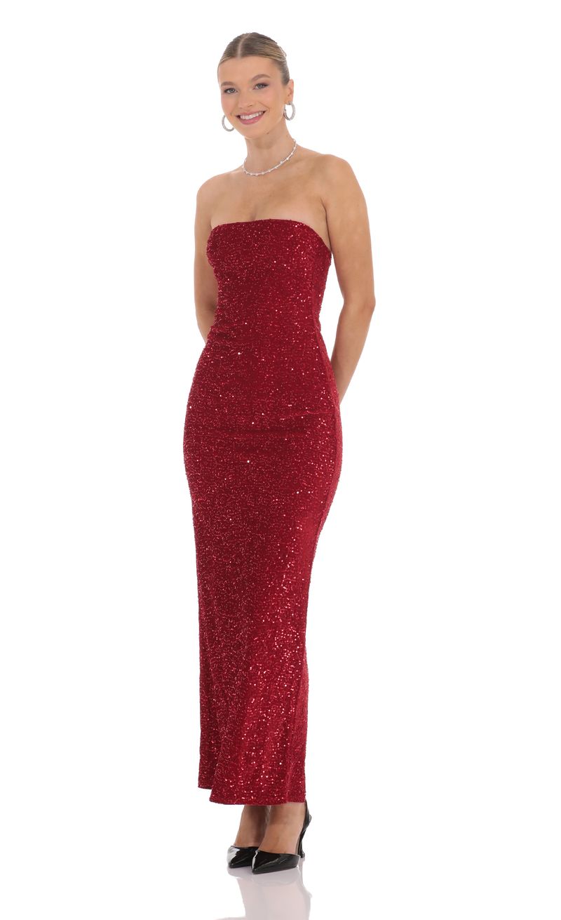 strapless open back dress New Arrivals Manon Sequin Bustier Gown – Runway Catalog main image 0