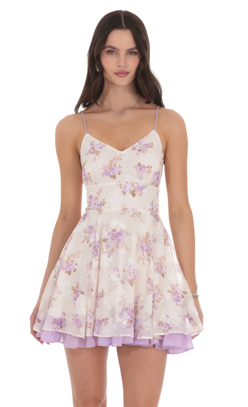 fit and flare floral dress Justin Alexander Signature Floral Fit-and-Flare Gown main image 1