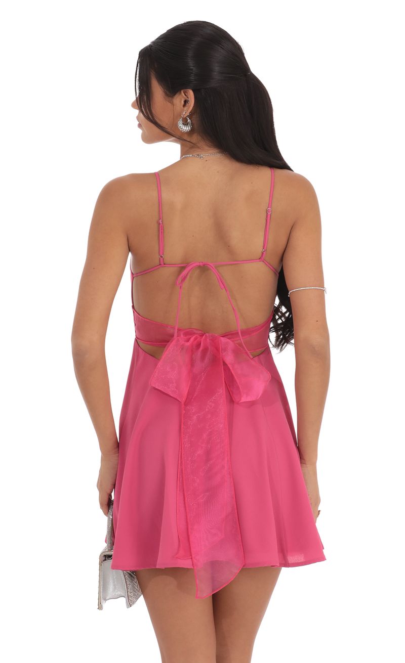 Open Back A-line Dress in Magenta | LUCY IN THE SKY
