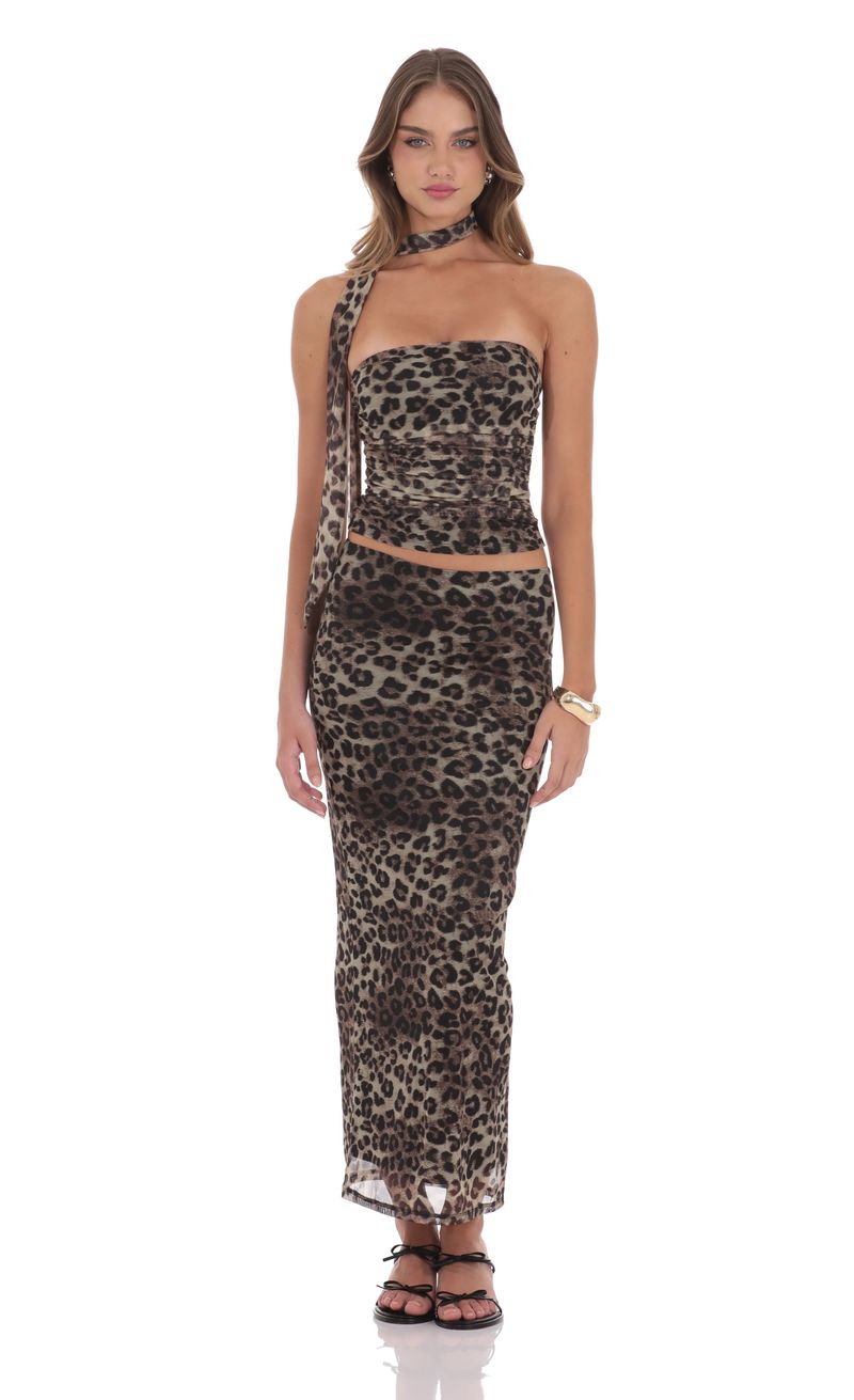 Mesh Maxi Skirt in Cheetah Print | LUCY IN THE SKY