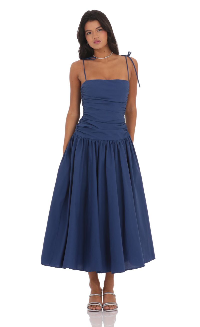 knee length dresses for ladies Puff Short Sleeve Square Neck Midi Dress – English Factory