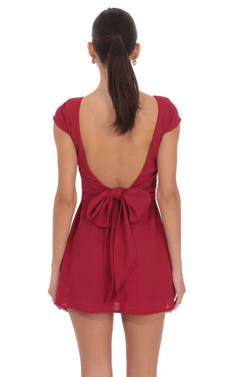 Open Back Bow Dress in Maroon Open Back Bow Dress in Maroon