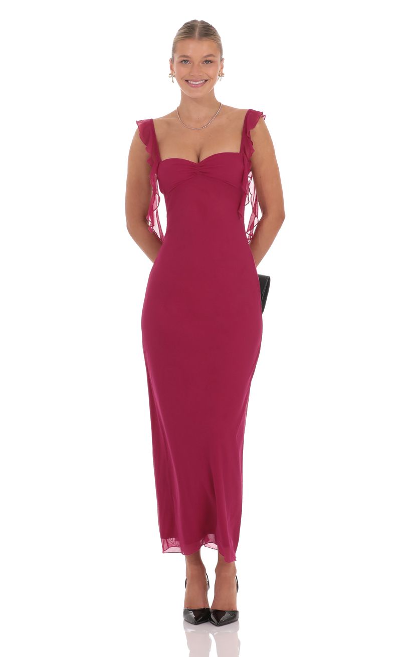 Tassel Strap Maxi Dress in Magenta | LUCY IN THE SKY Tassel Strap Maxi Dress in Magenta | LUCY IN THE SKY